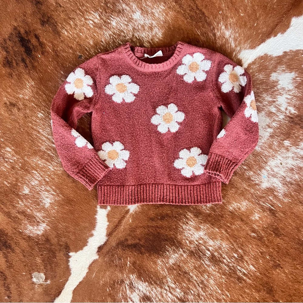Amy Byer Pink Floral Knit Top